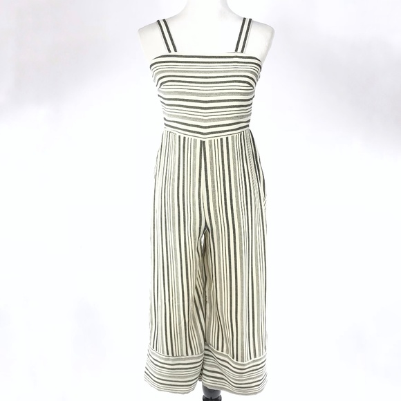 Japna Pants - Price firm! Japna Gray White Striped Jumpsuit